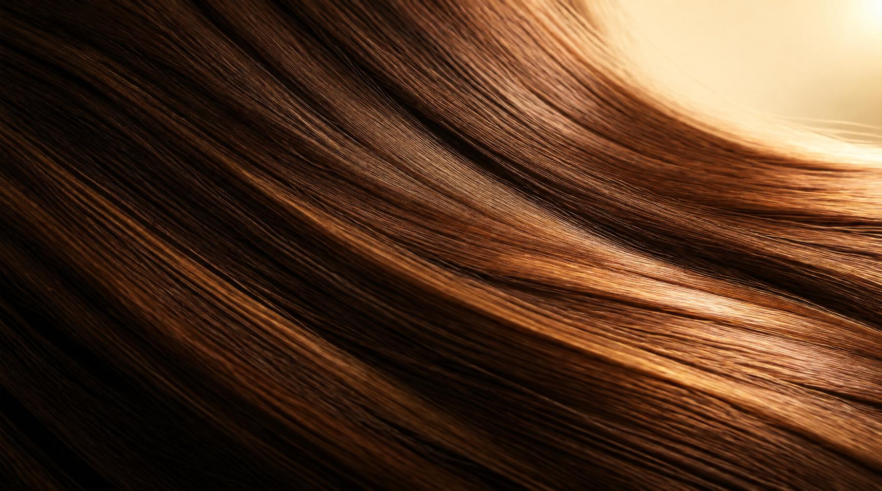 Glossy healthy hair strands
